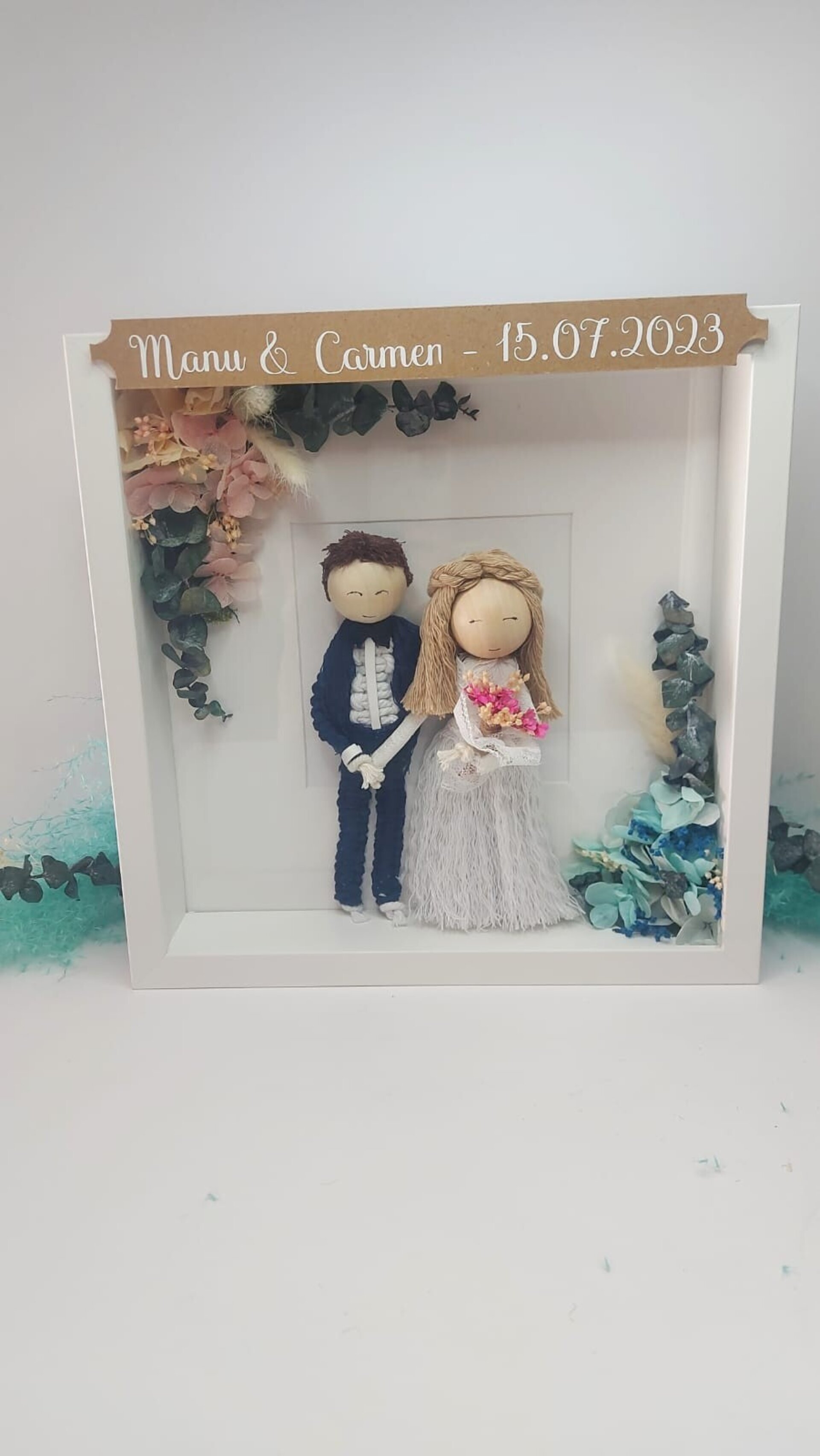 Cuadro novios macrame - 1